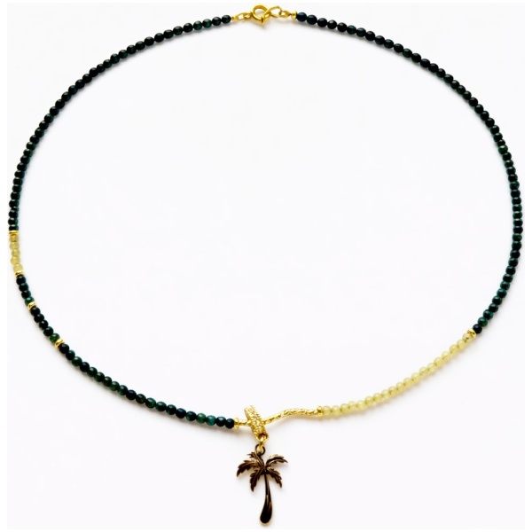a Colier din malachite cu charm palmier