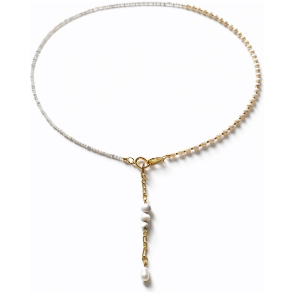 Colier cu howlite si perle naturale