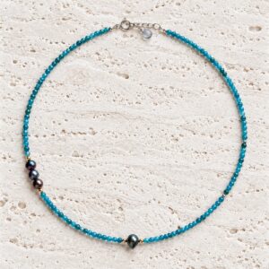 Colier turcoaz cu perle Peacock