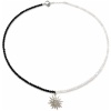 Colier bicolor cu charm soare