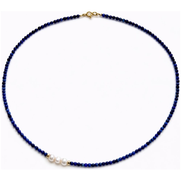 a Colier din lapis lazuli si perle