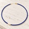 Colier din lapis lazuli cu perle