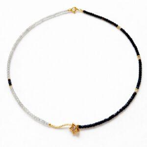 Colier bicolor cu charm stea