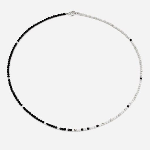 Colier alb negru