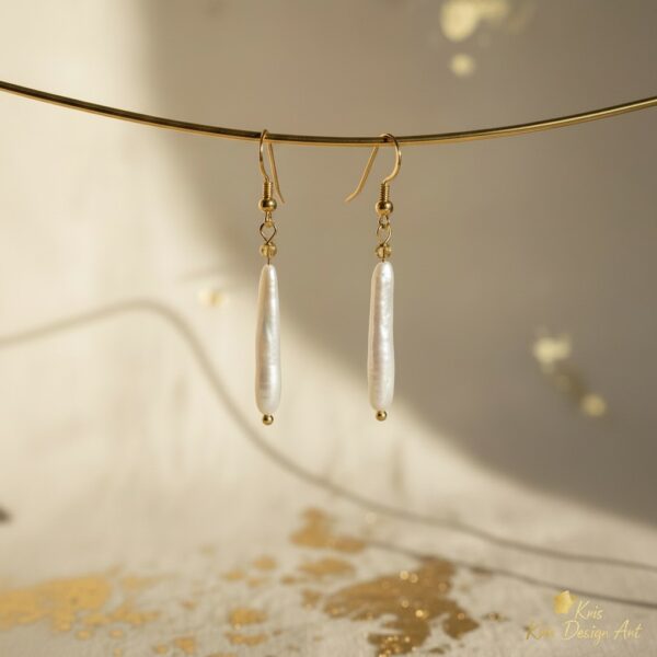 Cercei cu perle naturale Baroque Stick