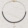 Colier bicolor cu charm pisica