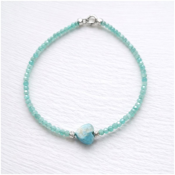alb Brățară din amazonite