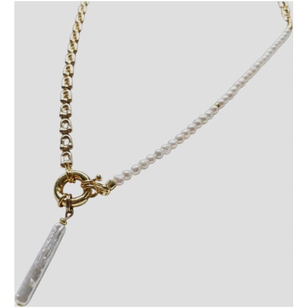 Colier punk din perle cu charm Baroque Stick