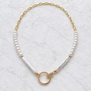 Colier cu perle Baroque si inchidere speciala