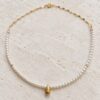 Colier cu perle si charm lacrima Colier cu perle si charm lacrima