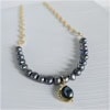 Colier cu perle Peacock si charm luna