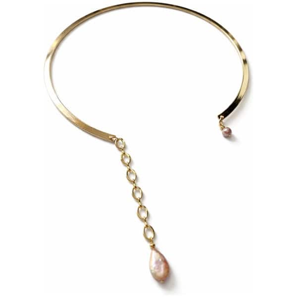 Choker cu design minimalist și perlă lacrimă