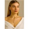 Choker cu design minimalist și perlă lacrimă