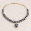 Colier cu perle Peacock si charm luna