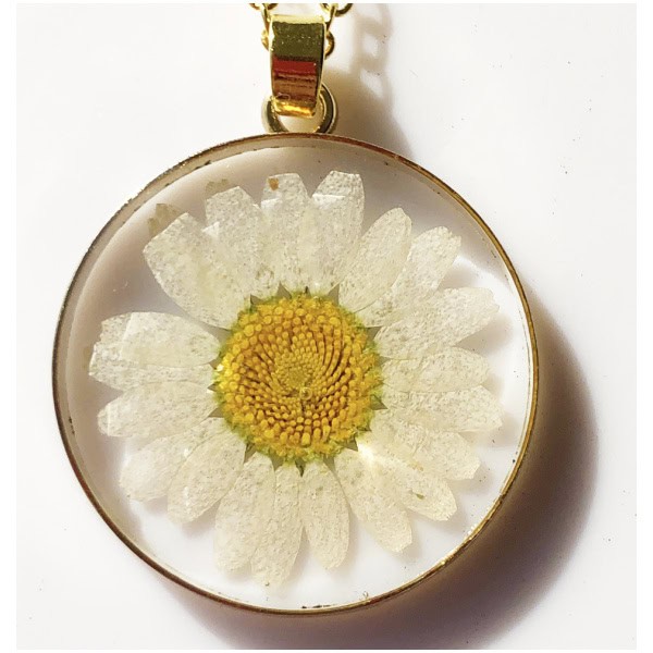 Colier cu floare naturală de Margaretă