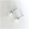 Cercei cu perle naturale si piatra zircon Cercei din argint cu perla si piatra zircon