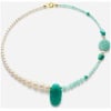 Alb Colier din amazonite si perle