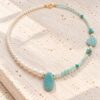 Colier din amazonite si perle Colier din amazonite si perle