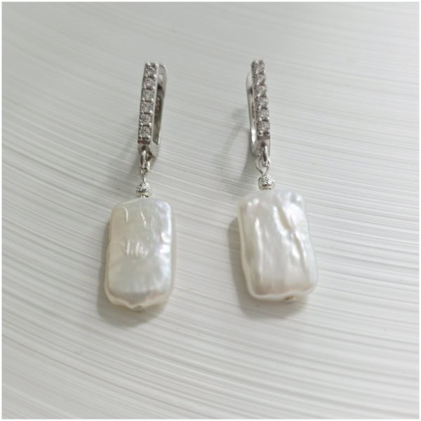 Cercei din argint cu perla Baroque Cercei din argint cu perla Baroque handmade