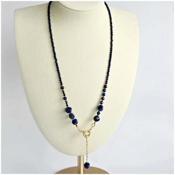 3 Colier din Lapis Lazuli cu închidere frontală