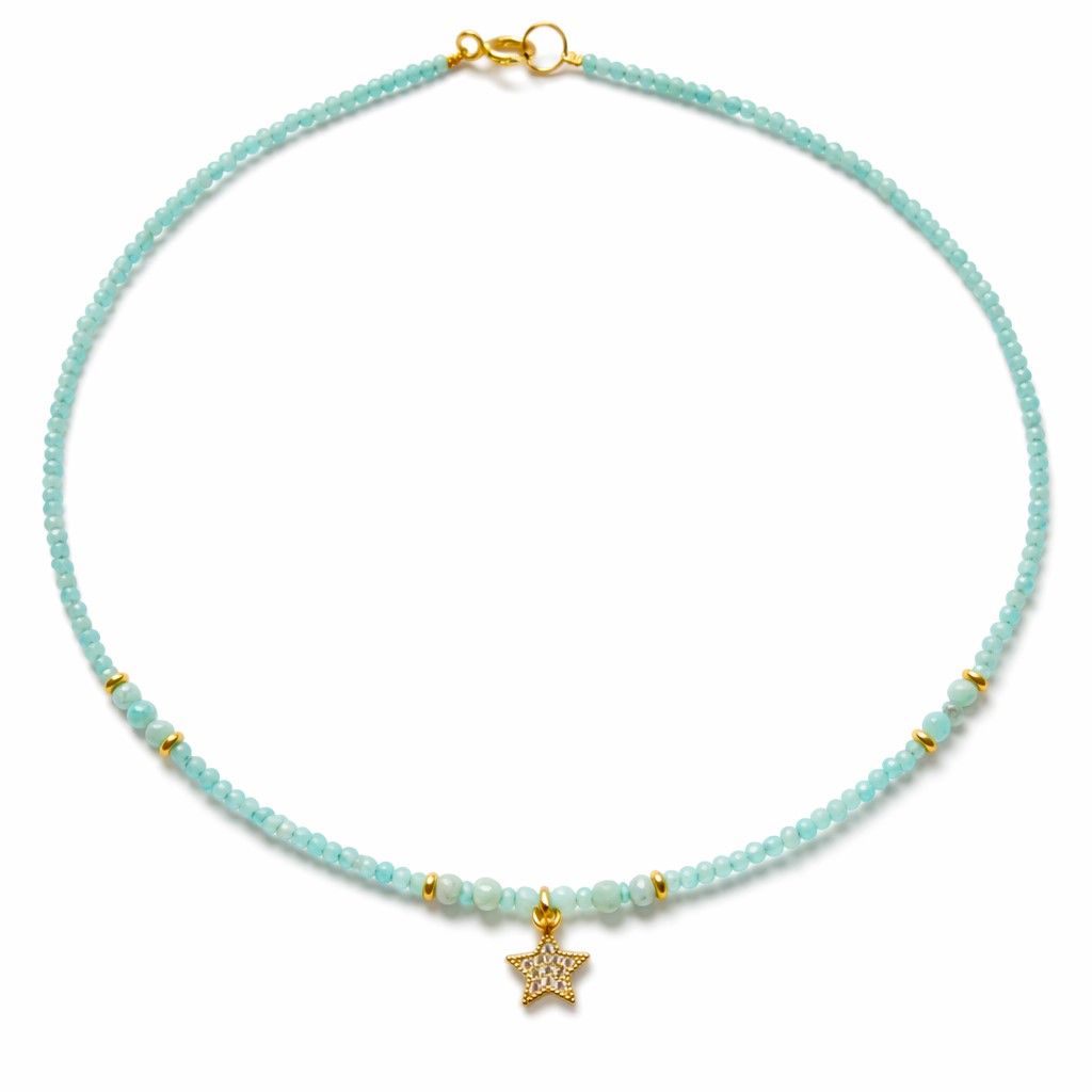 Colier din Amazonite cu charm stea