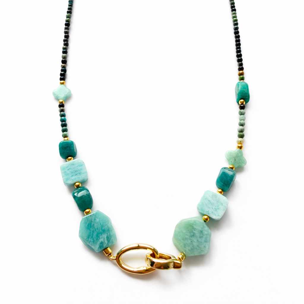 Colier din Turcoaz African cu Amazonite