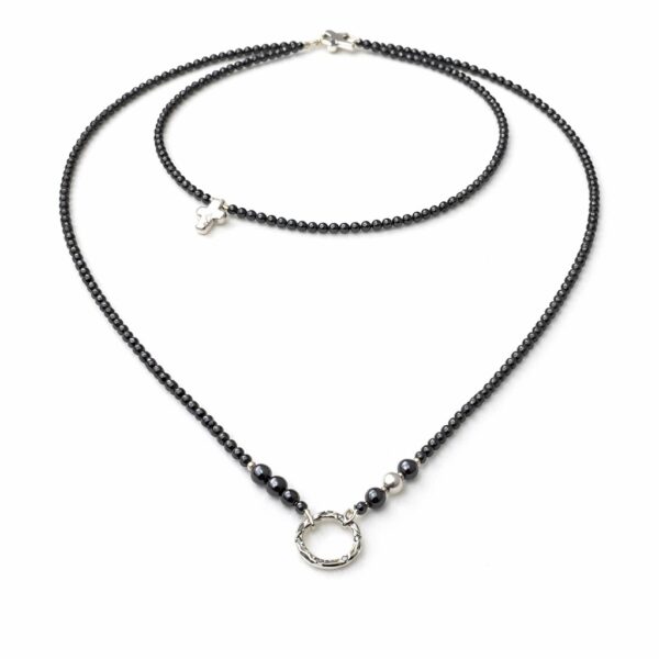Colier lung din Hematite
