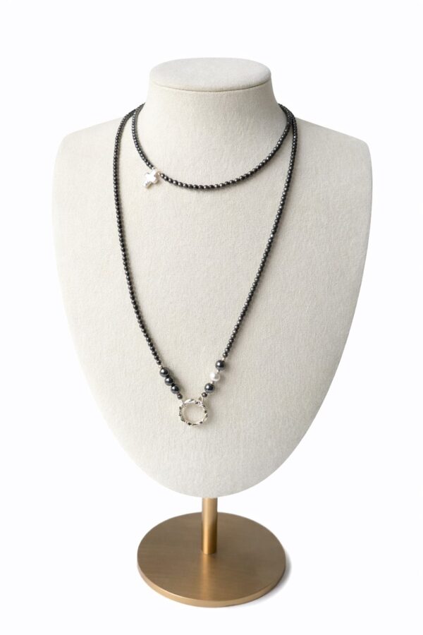 Colier lung din Hematite