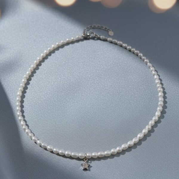 Colier din perle naturale cu charm stea