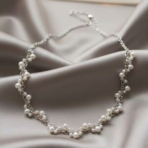 Colier din perle naturale dantelat