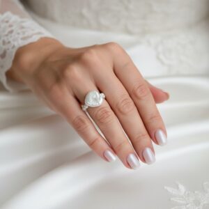 Inel din perle naturale Heart Pearl Ring