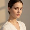 model Cercei lungi cu perlă și stea