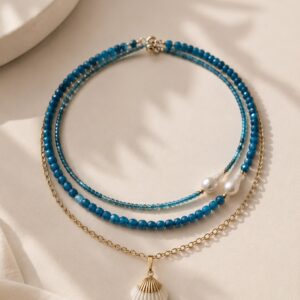 Colier Layer cu Perle Baroque si Scoica