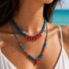 3 Colier dublu din apatite si coral