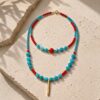 Colier dublu din Amazonite si Coral Colier dublu din Amazonite si Coral