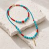 Colier dublu din Amazonite si Coral