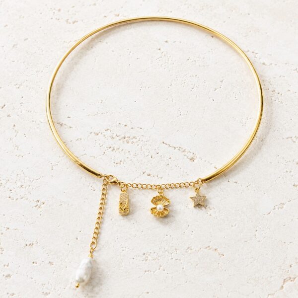 Colier Statement cu Charmuri si Perla Baroque